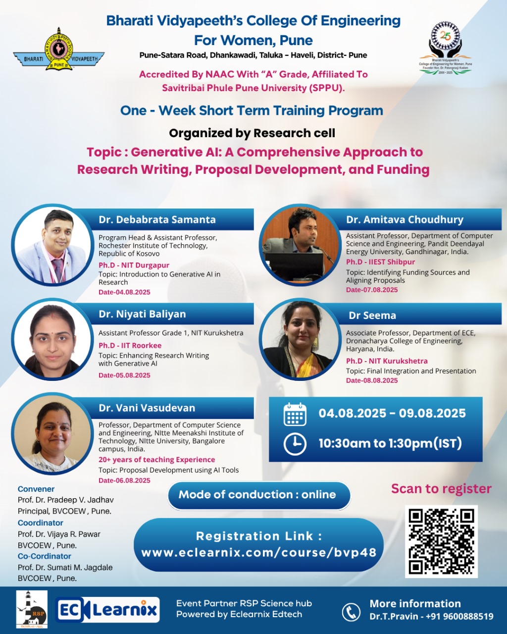 One week STTP On Generative AI: A Comprehensive Approach to Research Writing, Proposal Development, and Funding 2025